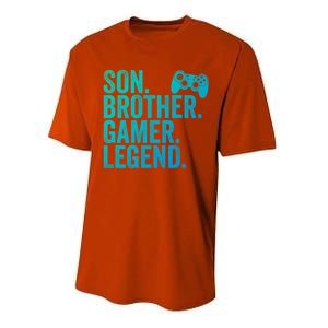 Funny Gaming Video Game Son Brother Gamer Legend Gift Performance Sprint T-Shirt