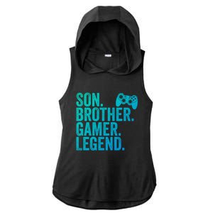 Funny Gaming Video Game Son Brother Gamer Legend Gift Ladies PosiCharge Tri-Blend Wicking Draft Hoodie Tank