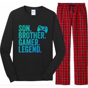 Funny Gaming Video Game Son Brother Gamer Legend Gift Long Sleeve Pajama Set