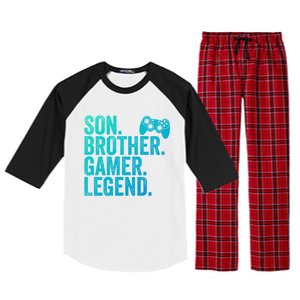 Funny Gaming Video Game Son Brother Gamer Legend Gift Raglan Sleeve Pajama Set