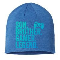 Funny Gaming Video Game Son Brother Gamer Legend Gift Sustainable Beanie