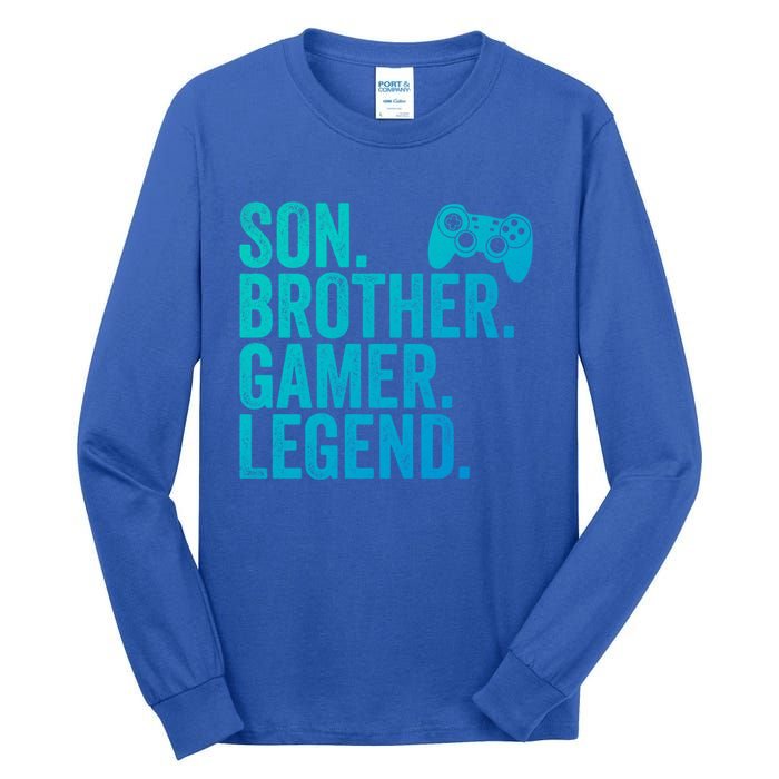 Funny Gaming Video Game Son Brother Gamer Legend Gift Tall Long Sleeve T-Shirt