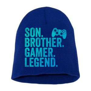 Funny Gaming Video Game Son Brother Gamer Legend Gift Short Acrylic Beanie