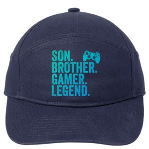 Funny Gaming Video Game Son Brother Gamer Legend Gift 7-Panel Snapback Hat