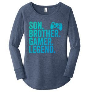 Funny Gaming Video Game Son Brother Gamer Legend Gift Women's Perfect Tri Tunic Long Sleeve Shirt