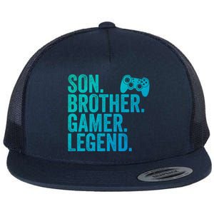 Funny Gaming Video Game Son Brother Gamer Legend Gift Flat Bill Trucker Hat