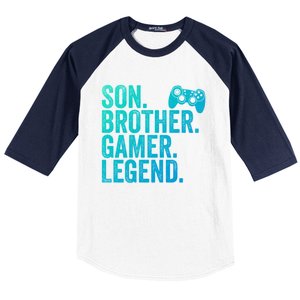 Funny Gaming Video Game Son Brother Gamer Legend Gift Baseball Sleeve Shirt