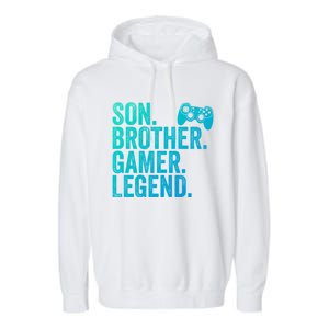 Funny Gaming Video Game Son Brother Gamer Legend Gift Garment-Dyed Fleece Hoodie