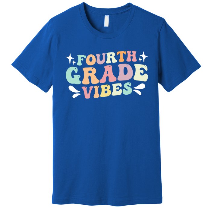 Fourth Grade Vibes Retro Teacher Students Cute Gift Premium T-Shirt