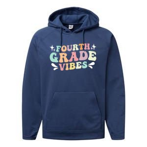 Fourth Grade Vibes Retro Teacher Students Cute Gift Performance Fleece Hoodie