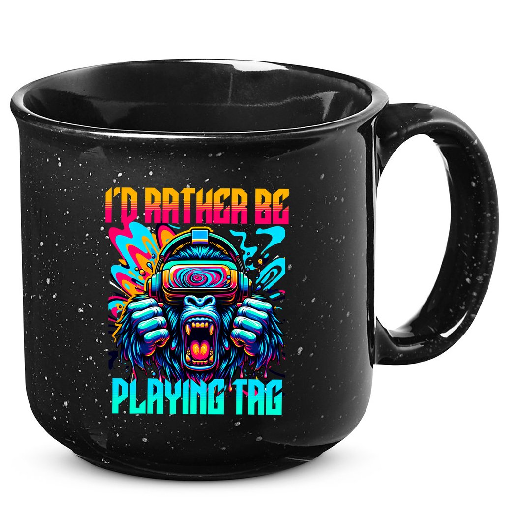 Funny Gorilla Vr Gamer Video Gamer Gaming 15oz Campfire Ceramic Mug