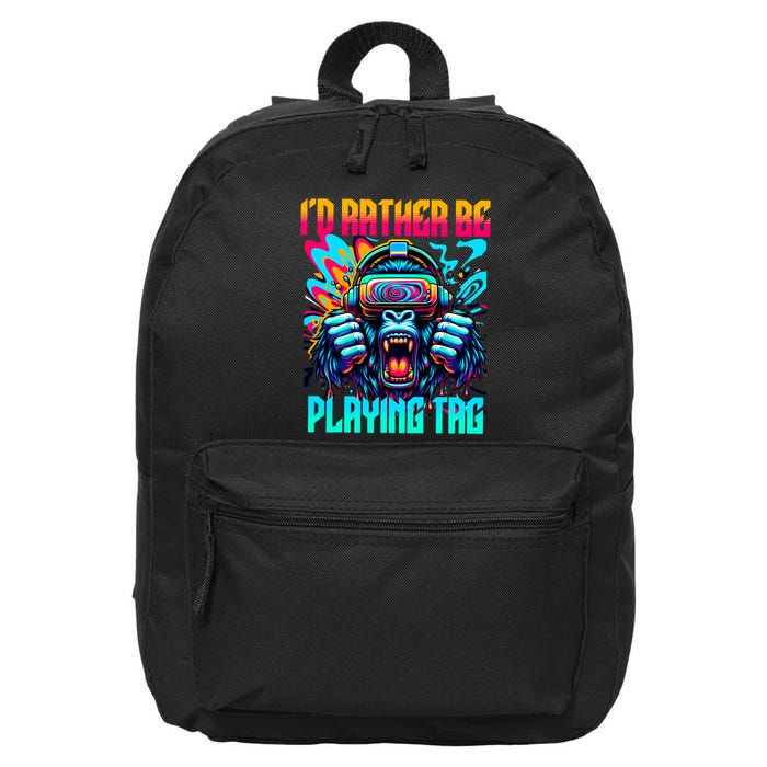 Funny Gorilla Vr Gamer Video Gamer Gaming 16 in Basic Backpack
