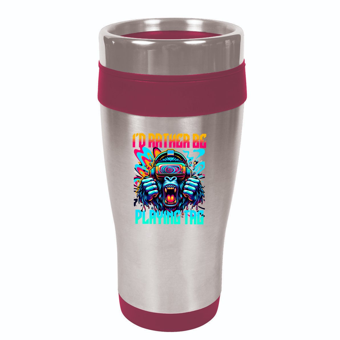 Funny Gorilla Vr Gamer Video Gamer Gaming 16oz Travel Tumbler