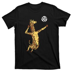 funny Giraffe Volleyball Spike Serve Player Spiker T-Shirt