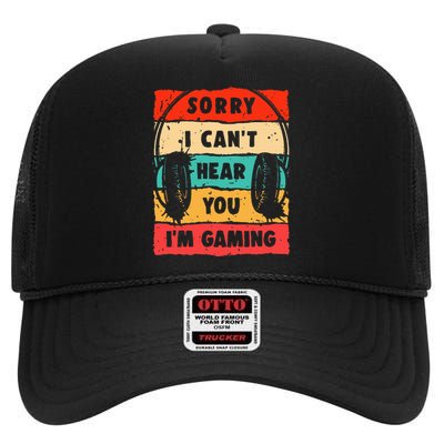 Funny Gamer Video Gaming High Crown Mesh Back Trucker Hat