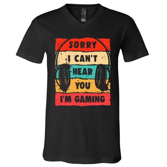 Funny Gamer Video Gaming V-Neck T-Shirt