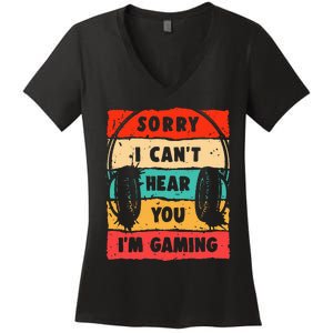 Funny Gamer Video Gaming Women's V-Neck T-Shirt