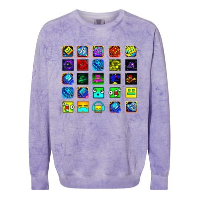 Full Geometry Video Game Gifts Funny Graphic Birthday Gifts Colorblast Crewneck Sweatshirt