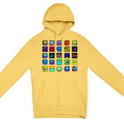 Full Geometry Video Game Gifts Funny Graphic Birthday Gifts Premium Pullover Hoodie