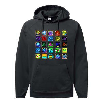 Full Geometry Video Game Gifts Funny Graphic Birthday Gifts Performance Fleece Hoodie