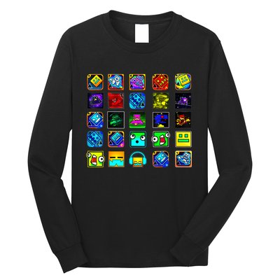 Full Geometry Video Game Gifts Funny Graphic Birthday Gifts Long Sleeve Shirt