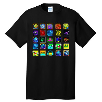 Full Geometry Video Game Gifts Funny Graphic Birthday Gifts Tall T-Shirt