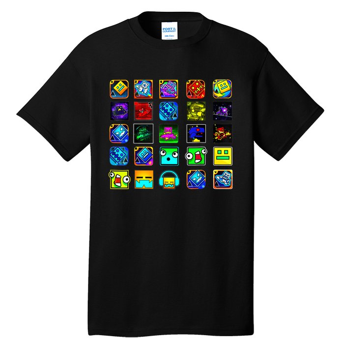 Full Geometry Video Game Gifts Funny Graphic Birthday Gifts Tall T-Shirt