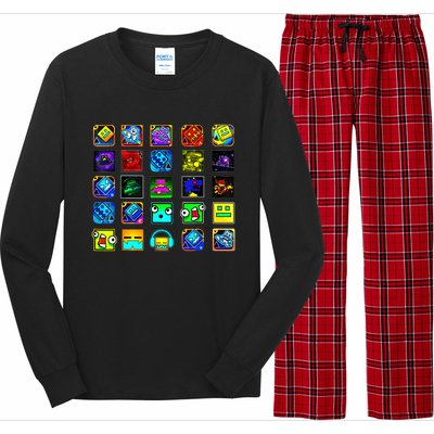 Full Geometry Video Game Gifts Funny Graphic Birthday Gifts Long Sleeve Pajama Set