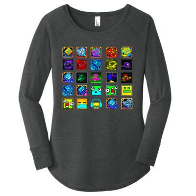 Full Geometry Video Game Gifts Funny Graphic Birthday Gifts Women's Perfect Tri Tunic Long Sleeve Shirt