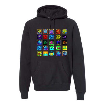 Full Geometry Video Game Gifts Funny Graphic Birthday Gifts Premium Hoodie