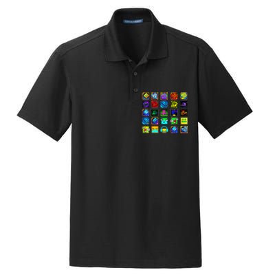 Full Geometry Video Game Gifts Funny Graphic Birthday Gifts Dry Zone Grid Polo