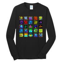 Full Geometry Video Game Gifts Funny Graphic Birthday Gifts Tall Long Sleeve T-Shirt