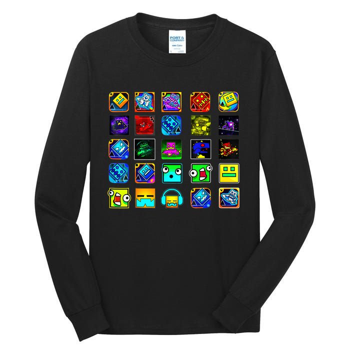 Full Geometry Video Game Gifts Funny Graphic Birthday Gifts Tall Long Sleeve T-Shirt