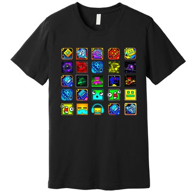 Full Geometry Video Game Gifts Funny Graphic Birthday Gifts Premium T-Shirt