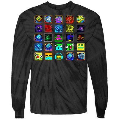 Full Geometry Video Game Gifts Funny Graphic Birthday Gifts Tie-Dye Long Sleeve Shirt