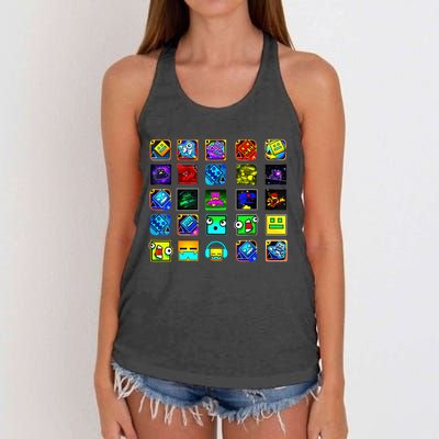 Full Geometry Video Game Gifts Funny Graphic Birthday Gifts Women's Knotted Racerback Tank