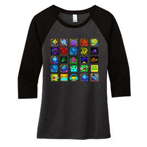 Full Geometry Video Game Gifts Funny Graphic Birthday Gifts Women's Tri-Blend 3/4-Sleeve Raglan Shirt