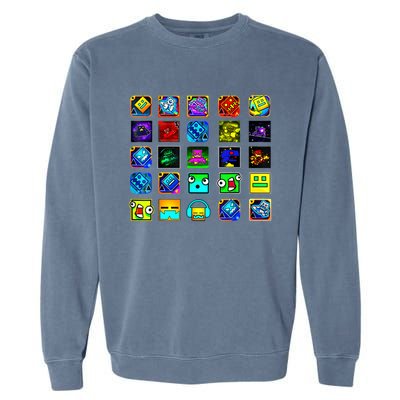 Full Geometry Video Game Gifts Funny Graphic Birthday Gifts Garment-Dyed Sweatshirt