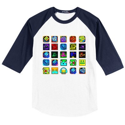 Full Geometry Video Game Gifts Funny Graphic Birthday Gifts Baseball Sleeve Shirt