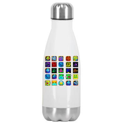 Full Geometry Video Game Gifts Funny Graphic Birthday Gifts Stainless Steel Insulated Water Bottle