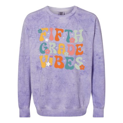 Fifth Grade Vibes Back To School Retro 5th Grade Teachers Colorblast Crewneck Sweatshirt