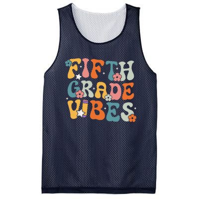 Fifth Grade Vibes Back To School Retro 5th Grade Teachers Mesh Reversible Basketball Jersey Tank