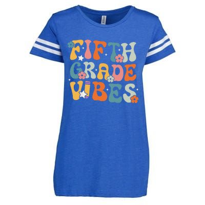 Fifth Grade Vibes Back To School Retro 5th Grade Teachers Enza Ladies Jersey Football T-Shirt