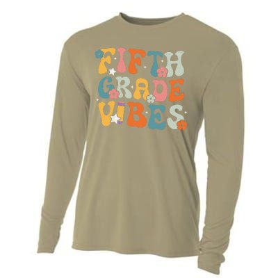 Fifth Grade Vibes Back To School Retro 5th Grade Teachers Cooling Performance Long Sleeve Crew