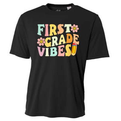 First Grade Vibes 1st Grade 1st Day Of School Teacher Cooling Performance Crew T-Shirt