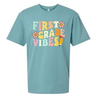 First Grade Vibes 1st Grade 1st Day Of School Teacher Sueded Cloud Jersey T-Shirt