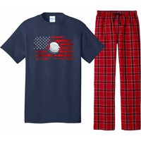 Funny Golfer Vintage Golf American Flag Golf Gift Pajama Set