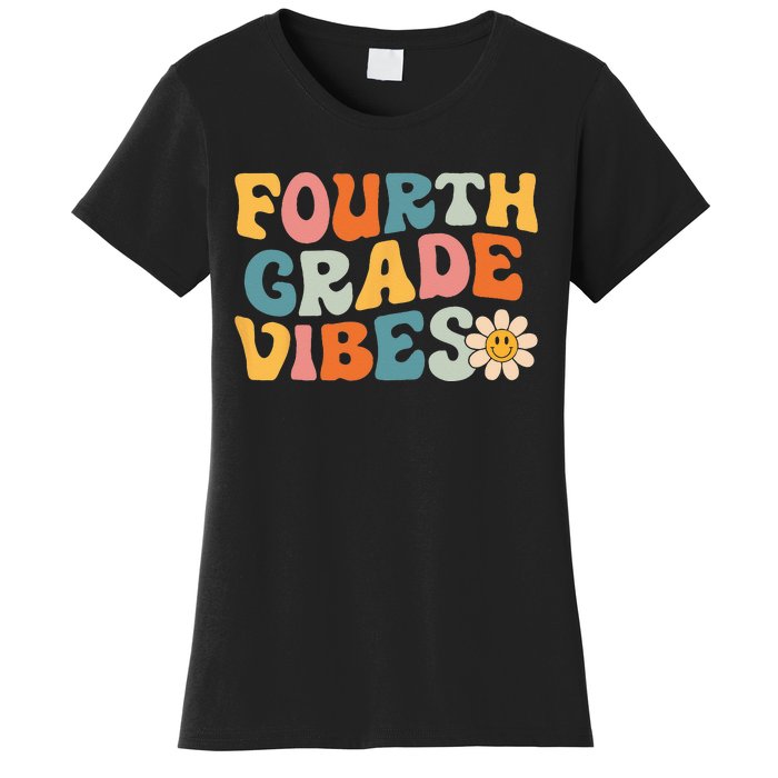 Fourth Grade Vibes 4th Grade Team Retro 1st Day of School Women's T-Shirt