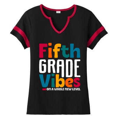 Fifth Grade Vibes Vintage 1st Day Of School Team 5th Grade Ladies Halftime Notch Neck Tee