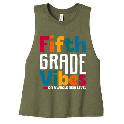 Fifth Grade Vibes Vintage 1st Day Of School Team 5th Grade Women's Racerback Cropped Tank